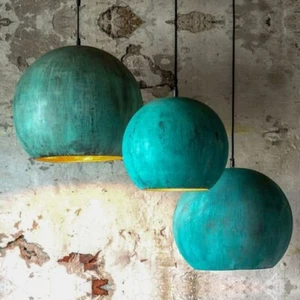 Vintage Kupfer Pendelleuchte für Insel Küche und Schlafzimmer Stil, oxidiert - Bild 1 von 7