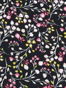 Floral Crepe Apparel Fabric Spring Flowers and Vines By The Yard - Picture 1 of 3