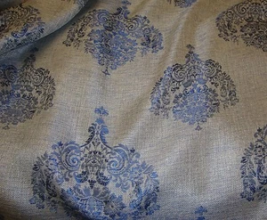 upholstery Drapery 55" Alessio Midnight Damask Metallic Sparkle home Fabric BTY - Picture 1 of 1