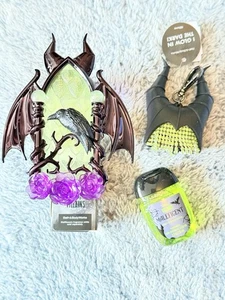Bath & Body Wk Maleficent Disney Villain Taschenrucksack Halter + Desinfektionsmittel + Wandblume - Bild 1 von 4