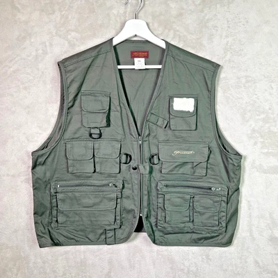Chaleco de pesca con mosca Pflueger vintage carga utilitaria camping verde profundo para hombre talla XXL Foto 1 de 4