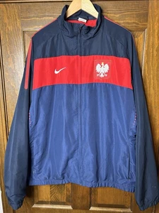 Nike Polen Nationalmannschaft Fußball Trainingsjacke Reißverschluss 2XL Anfang 2000er Jahre Y2K - Bild 1 von 5