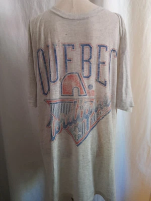 Vintage Quebec Nordiques NHL grey Thrashed T Shirt Size XL - Image 1 of 4