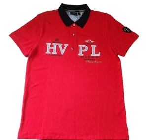 HV Society Womens Polo Shirt Red Embroidered Equestrian Empire Club L Preppy - Picture 1 of 15