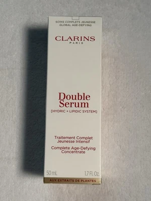 Clarins Doble Suero Sistema Hidrírico y Lipídico Antiedad NUEVO 1.7 fl.oz Foto 1 de 2