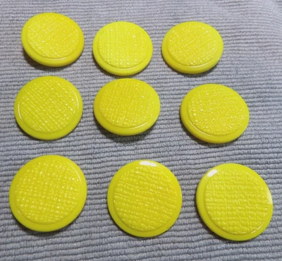 9 件老式古董玻璃纽扣日光黄色 — 第 1/4 张图片