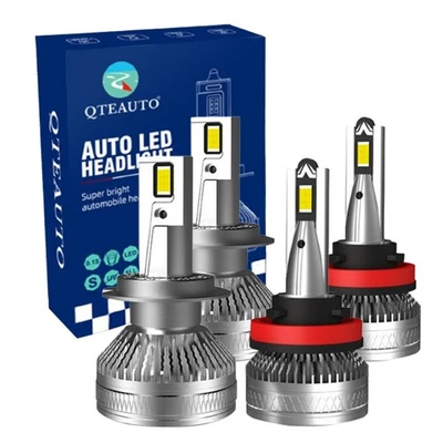 Set 4 H7 H8/H9/H11 LED High Beam Low Beam 12V IP68 6000K For 2009-2011 Jaguar XF - Image 1 of 4