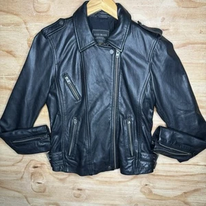 Giacca Moto Bomber Motociclista Pelle di Agnello Marca Lucky Nero Donna Taglia S - Foto 1 di 12
