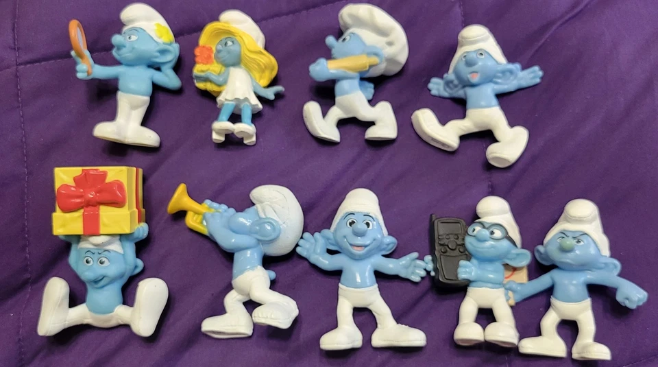 Lote de 9 brinquedos McDonald's 2011 e 2013 Smurfs Happy Meal bom estado usado - Imagem 1 de 4