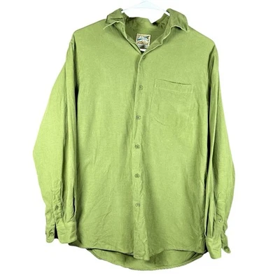 Camisa con botones Travel Smith para hombre talla S verde campo solapa bolsillos senderismo seda Foto 1 de 4