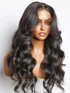 250 Dichte Echthaarperücke 13x4 HD Lace Front Perücken Echthaar vorgezupft geklebt... - Bild 1 von 7