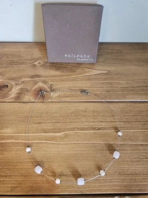 COLLAR SILPADA PLATA ESTERLINA PERLA ROSA Y CUARZO ROSA N1724 Con Caja Foto 1 de 4