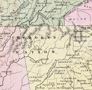 1832 Map Georgia Tennessee South Carolina Alabama Florida Arkansas Mississippi - Picture 1 of 8