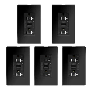 Enchufe de pared dúplex de toma GFCI de 20 amperios TR WR para caja fuerte electrónica 5 piezas - Imagen 1 de 12
