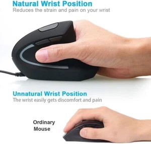 Mouse Verticale Ergonomico Cablato: indicato per sindrome del tunnel carpale - Foto 1 di 7
