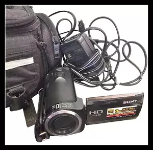 Sony HDR-CX100 High Definition Camcorder Battery Charger Cables Case - Picture 1 of 18
