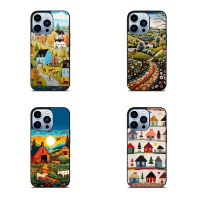 Hard Case American folk art cozy For iPhone 11 12 13 14 15 Pro Max Mini - Image 1 of 4