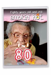 1 Big Milestone Birthday Greeting Card (8.5" x 11") - 80 Years Old and Hot - Picture 1 of 6