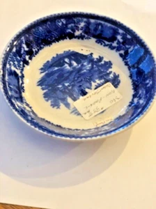 ANTIQUE 5 " NON PAREIL FLOW BLUE SMALL DESSERT BOWL B L ENGLAND - Picture 1 of 6