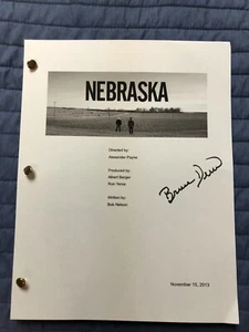 BRUCE DERN SIGNED AUTOGRAPHED NEBRASKA FULL MOVIE SCRIPT RARE WOODY GRANT - Picture 1 of 2