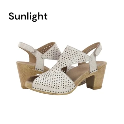 Sandalias Dansko Beige Cuero Perforado Tirantes Tacón Bloque Aspecto Madera Talla 36  Foto 1 de 4