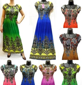 Bohemian Summer Maxi Dress Sundress Sun Evening Long M L XL 1X Boho Paisley New - Picture 1 of 5