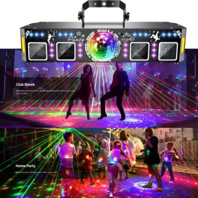 5in1 RGB Laser Beam Projektor Lichteffekt Party DMX Strobe Halloween Bar Disco - Bild 1 von 4