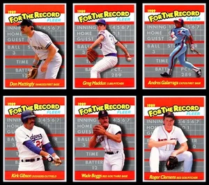 For The Record- 1989 Fleer - 6 Card Complete Set Clemens Boggs Mattingly Maddux - Picture 1 of 2