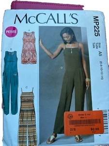 McCall's MP225 Pleated, Drop Waist Jumpsuits & Romper Sz 6-14 UNCUT M7394 - Picture 1 of 2