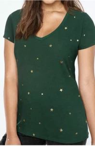 Victoria's Secret PINK Perfect Vneck Tee Stars M & L - Picture 1 of 4