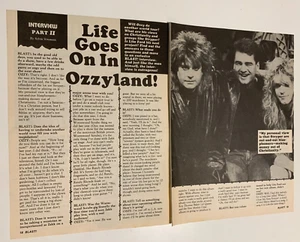 OZZY OSBOURNE Blast! Magazine 3 Page Article Zakk Wylde 1980's - Picture 1 of 2