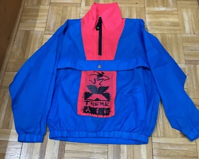 Jaqueta infantil Ocean Pacific tamanho médio M corta-vento logotipo bloco colorido anos 90 - Imagem 1 de 3