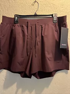 Lululemon License To Train Womens Shorts Size XXL Waist-38” Brown NEW - Picture 1 of 8