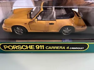 Anson 1992 Porsche 911 Carrera 4 Cabriolet Yellow 1/18 *Rare Hard To Find* - Picture 1 of 9