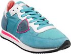 Philippe Model Women's sneakers blue fabric white pink details US 8.5 - EU 38½