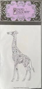 Neu Papier Fallschirm klammern GUMMISTEMPEL GROSSE GIRAFFE Porträt kostenloser Versand USA - Bild 1 von 4
