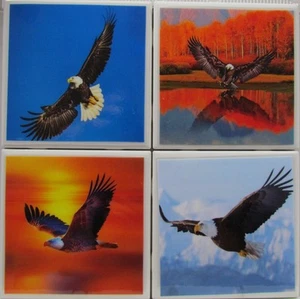 Juego de 4 - Posavasos de azulejos de cerámica hechos a mano - Águila (Compra 2 juegos y obtén 1 gratis) 1 A - Imagen 1 de 7