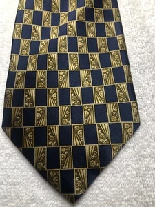 TODAYS MAN MENS TIE NAVY BLUE AND GOLD 3.75 X 58 - Picture 1 of 4