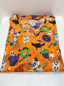 Halloween Holiday Fall ScrubStar Scrub Top - SMALL - Nurse Medical Dental NWT - Picture 1 of 3