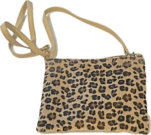 Miss Shop Leopard Cross Body / Clutch Bag Small Faux Fur Detachable Strap - Picture 1 of 11
