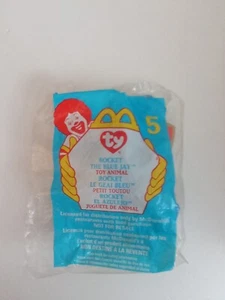 New 1999 McDonald's Happy Meal Toy #5TY Teenie Beanie Babies Rocket The Blue Jay - Picture 1 of 2