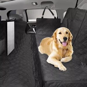 Black Waterproof Car Pet Dog Seat Cover Rear Seat Mat Cushion Protector Non-Slip - Picture 1 of 15