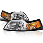 Fits 1999-2004 Ford Mustang Replacement Headlights Head Lamps Left+Right