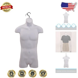 Compact Male Torso Form - Shatterproof Plastic for Stylish Outfit Presentation - Picture 1 of 11