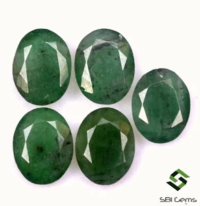 9.09 Cts Natural Emerald Oval Cut 9x7 mm Lot 05 Pcs Dark Green Shade Gemstones - Picture 1 of 6