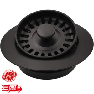 Garbage Disposal Strainer And Stopper With Decorative Disposal Flange In Black F - Picture 1 of 7