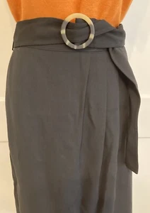 NWT Karl Lagerfeld Size 10 Black Career Half Wrap Midi Pencil Skirt Unlined - Picture 1 of 8