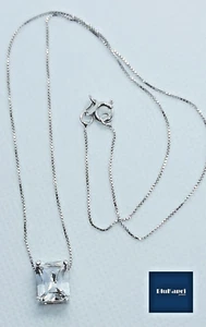 Collana Argento Donna ciondolo P.Luce zircone bianco taglio princess - Foto 1 di 8