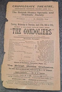 1904 Gilbert & Sullivan The Gondoliers Programme J. M. Gordon conducting Theatre - Picture 1 of 2