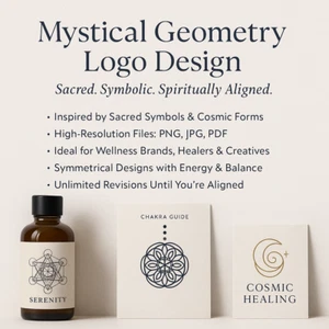 Servicio básico de diseño de logotipo de geometría mística - logotipo a medida - Imagen 1 de 6